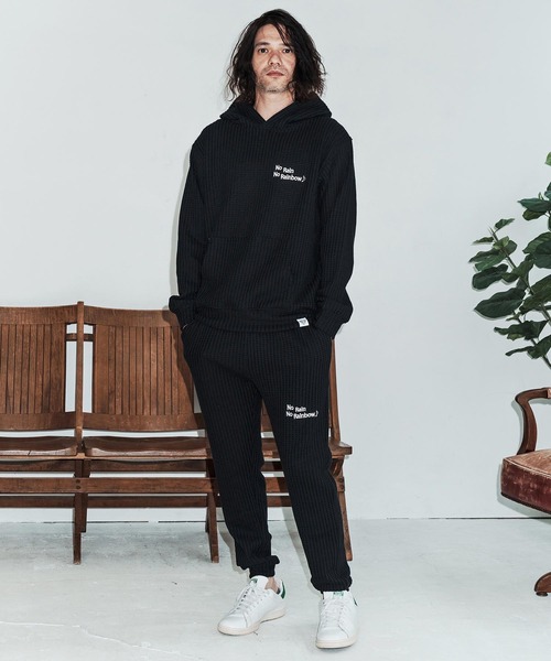No Rain No Rainbow（ノーレインノーレインボー）の「mp14812-waffle knit pants イージーパンツ(NR26S-02)（その他パンツ・メンズ・ネイビー×ホワイト/ブラック/グレー×ホワイト・L/M/S）」の19枚目の写真