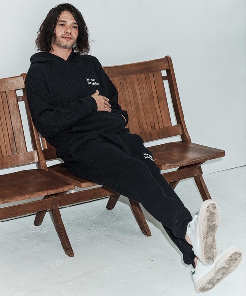 No Rain No Rainbow（ノーレインノーレインボー）の「mp14812-waffle knit pants イージーパンツ(NR26S-02)（その他パンツ・メンズ・ネイビー×ホワイト/ブラック/グレー×ホワイト・L/M/S）」の20枚目の写真