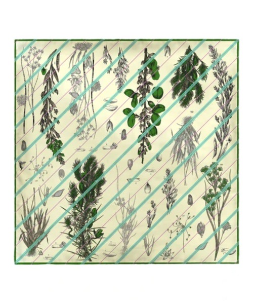 manipuri（マニプリ）の「【manipuri/マニプリ】ボタニカルフラワー/コラージュボタニカルフラワーシルクスカーフ 65×65 日本製（ハンカチ/ハンドタオル・レディース・ブラック/グリーン・フリー）」の2枚目の写真