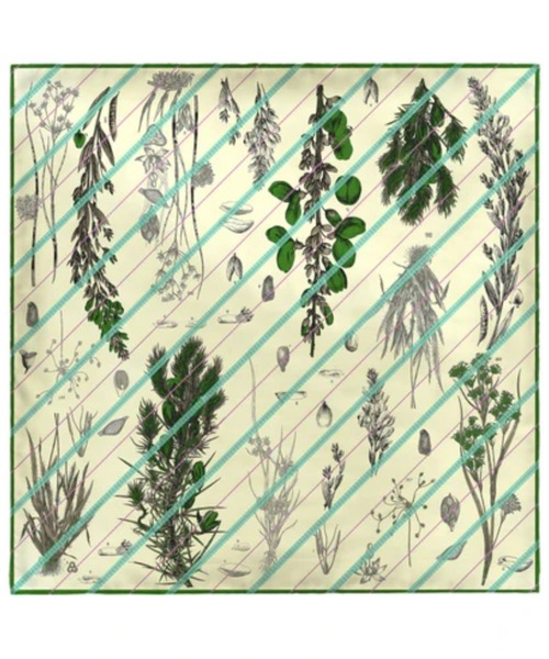 manipuri（マニプリ）の「【manipuri/マニプリ】ボタニカルフラワー/コラージュボタニカルフラワーシルクスカーフ 65×65 日本製（ハンカチ/ハンドタオル・レディース・ブラック/グリーン・フリー）」の11枚目の写真