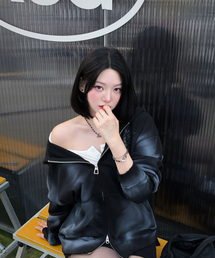 Aurora Eyes Hood Zip-Up_[Black]
