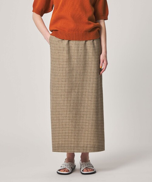 Steven Alan（スティーブンアラン）の「＜Steven Alan＞チェック ロング スカート（スカート・レディース・ライトブルー/ネイビー/ブラウン・L/M/S）」の2枚目の写真