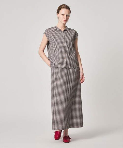 Steven Alan（スティーブンアラン）の「＜Steven Alan＞チェック ロング スカート（スカート・レディース・ライトブルー/ネイビー/ブラウン・L/M/S）」の5枚目の写真