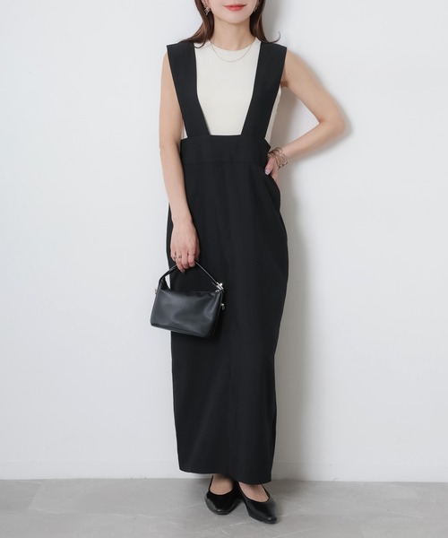 Riberry（リベリー）の「タイトジャンパースカート（ジャンパースカート・レディース・ブラック・FREE）」の2枚目の写真