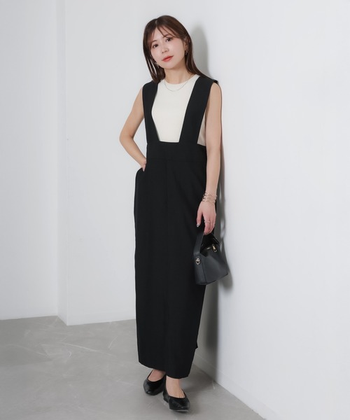 Riberry（リベリー）の「タイトジャンパースカート（ジャンパースカート・レディース・ブラック・FREE）」の5枚目の写真