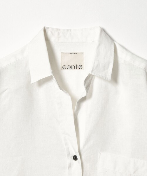 conte(コンテ)の「<conte>リネン ベーシックシャツ(シャツ/ブラウス・レディース・ダークグリーン/ホワイト/ネイビー・FREE)」の20枚目の写真