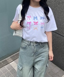リボンモチーフ半袖Tシャツ