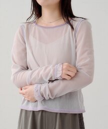 Kastane（カスタネ）の「【一部店舗限定/前後2WAY】B シアーリバーシブルトップス（Tシャツ/カットソー）」