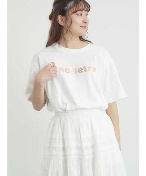 Samansa Mos2(サマンサ モスモス)の「【接触冷感】箔プリントTシャツ(Tシャツ/カットソー・レディース・グレー/チャコールグレー/オフホワイト・F)」の7枚目の写真
