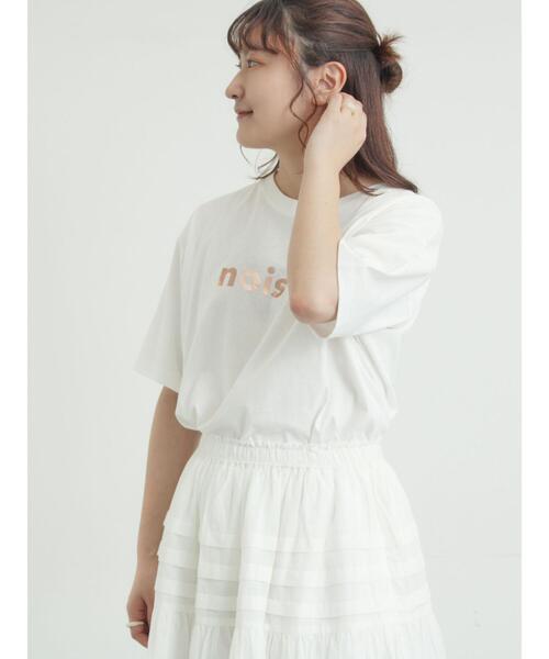 Samansa Mos2(サマンサ モスモス)の「【接触冷感】箔プリントTシャツ(Tシャツ/カットソー・レディース・グレー/チャコールグレー/オフホワイト・F)」の8枚目の写真