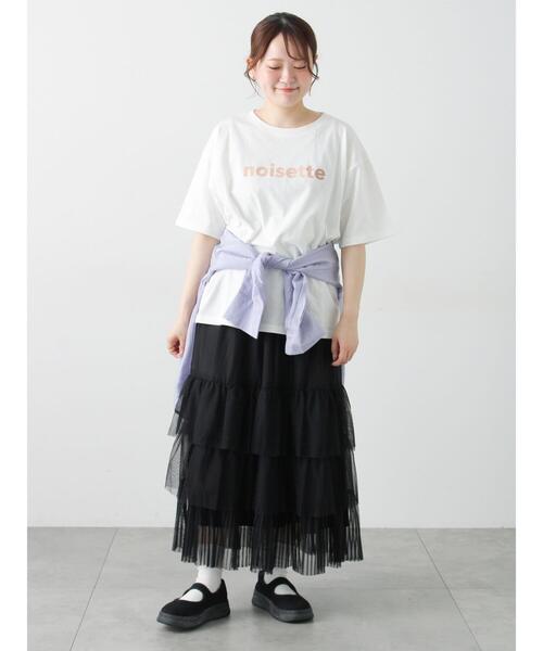 Samansa Mos2(サマンサ モスモス)の「【接触冷感】箔プリントTシャツ(Tシャツ/カットソー・レディース・グレー/チャコールグレー/オフホワイト・F)」の12枚目の写真