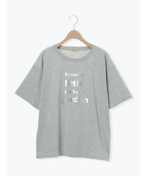Samansa Mos2(サマンサ モスモス)の「【接触冷感】箔プリントTシャツ(Tシャツ/カットソー・レディース・グレー/チャコールグレー/オフホワイト・F)」の18枚目の写真