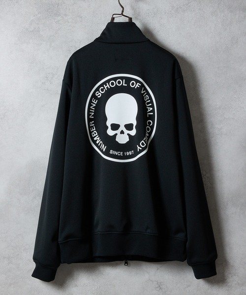 SCHOOL OF VISUAL COMEDY PRINTED JERSEY STAND TRACK JACKET / スカル