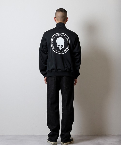 SCHOOL OF VISUAL COMEDY PRINTED JERSEY STAND TRACK JACKET / スカル