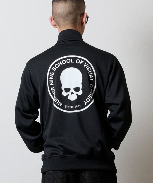 SCHOOL OF VISUAL COMEDY PRINTED JERSEY STAND TRACK JACKET / スカル