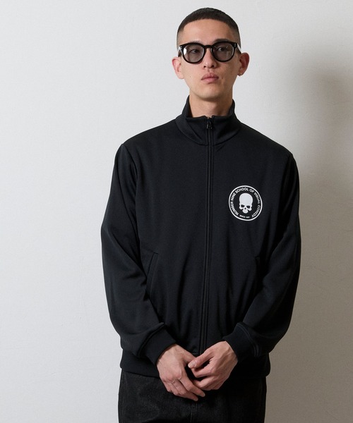 新古品ORIGINALSスタンドカラージャージトラックスーツXS SCHOOL OF VISUAL COMEDY PRINTED JERSEY STAND TRACK JACKET / スカル