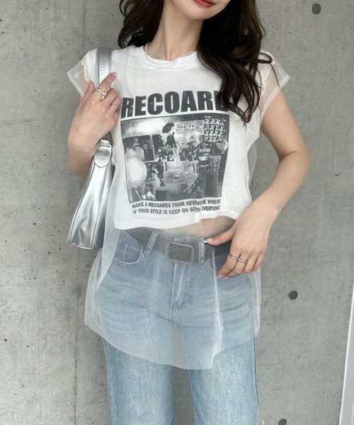 Ada.(エイダ)の「ヴィンテージライク シアー ドッキング ロゴ Tシャツ ◎(Tシャツ/カットソー・レディース・イエロー/ホワイト/グレー/ブラック・FREE)」の18枚目の写真