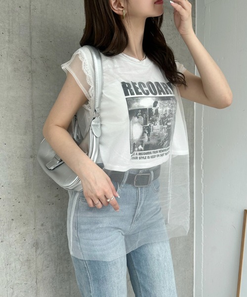Ada.(エイダ)の「ヴィンテージライク シアー ドッキング ロゴ Tシャツ ◎(Tシャツ/カットソー・レディース・イエロー/ホワイト/グレー/ブラック・FREE)」の19枚目の写真