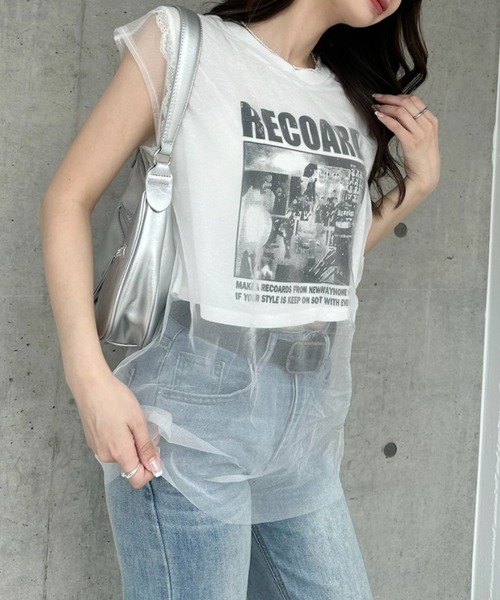 Ada.(エイダ)の「ヴィンテージライク シアー ドッキング ロゴ Tシャツ ◎(Tシャツ/カットソー・レディース・イエロー/ホワイト/グレー/ブラック・FREE)」の20枚目の写真