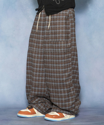 GLACK（グラック）の「GP181 ロープタイチェックラウンジパンツ (BLUE)（スウェットパンツ）」