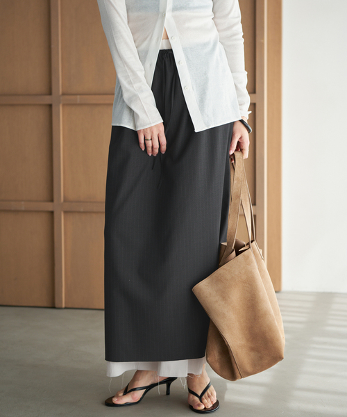 plage（プラージュ）の「toropical layered スカート（スカート・レディース・ブラック・36/38）」の16枚目の写真