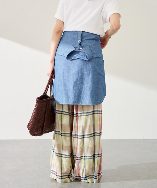 FRAMeWORK(フレームワーク)の「BIGチェックイージーワイドパンツ(スラックス・レディース・イエロー/ブルー系その他・38/36)」の22枚目の写真