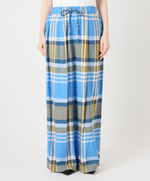 FRAMeWORK(フレームワーク)の「BIGチェックイージーワイドパンツ(スラックス・レディース・イエロー/ブルー系その他・38/36)」の7枚目の写真