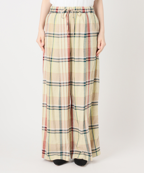 FRAMeWORK(フレームワーク)の「BIGチェックイージーワイドパンツ(スラックス・レディース・イエロー/ブルー系その他・38/36)」の9枚目の写真