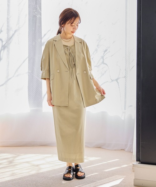 mysty woman（ミスティウーマン）の「Wリボンキャミワンピース 666538（ワンピース・レディース・ダークオレンジ/ブラック/ベージュ・FREE）」の7枚目の写真