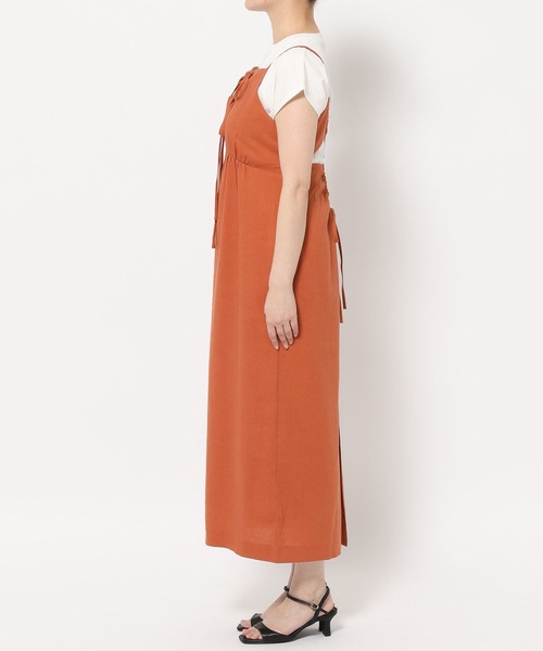mysty woman（ミスティウーマン）の「Wリボンキャミワンピース 666538（ワンピース・レディース・ダークオレンジ/ブラック/ベージュ・FREE）」の13枚目の写真