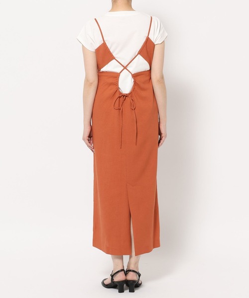 mysty woman（ミスティウーマン）の「Wリボンキャミワンピース 666538（ワンピース・レディース・ダークオレンジ/ブラック/ベージュ・FREE）」の14枚目の写真