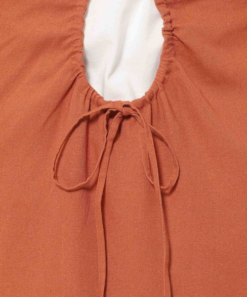 mysty woman（ミスティウーマン）の「Wリボンキャミワンピース 666538（ワンピース・レディース・ダークオレンジ/ブラック/ベージュ・FREE）」の19枚目の写真