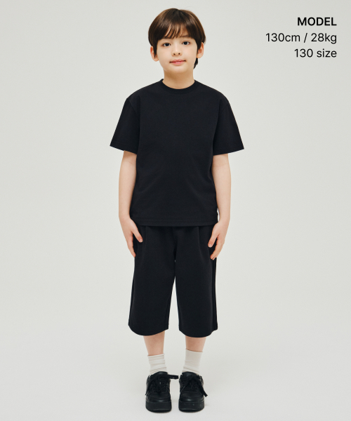 MUSINSA STANDARD KIDS（ムシンサスタンダードキッズ）の「[UVプロテクション] リラックスドクルーネックTシャツ [ブラック]（Tシャツ/カットソー・レディース・その他・110/120/130/140/150/160）」の5枚目の写真