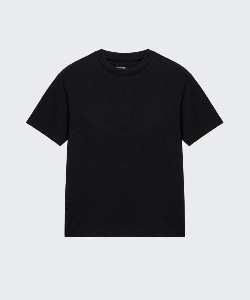 MUSINSA STANDARD KIDS（ムシンサスタンダードキッズ）の「[UVプロテクション] リラックスドクルーネックTシャツ [ブラック]（Tシャツ/カットソー・レディース・その他・110/120/130/140/150/160）」の4枚目の写真