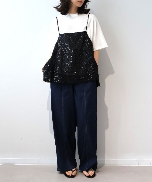 leswel(レスウェル)の「【M~5L】ライトオンスデニムセンターシームワイドパンツ(デニムパンツ・レディース・ブルー/ネイビー・M/L/LL/3L/4L/5L)」の20枚目の写真