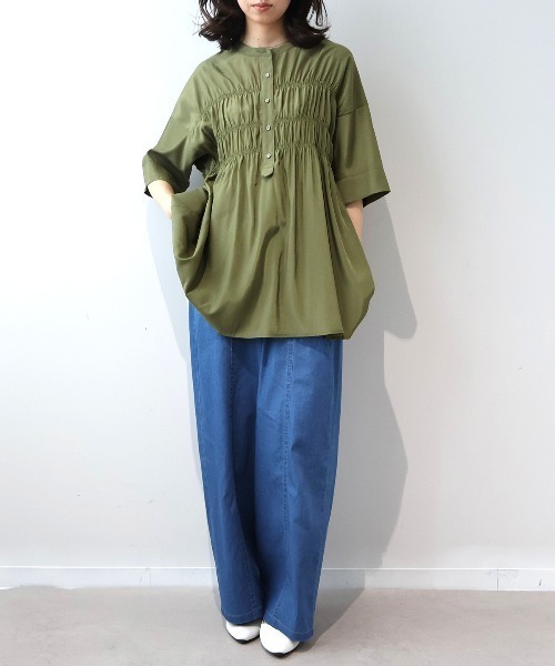 leswel(レスウェル)の「【M~5L】ライトオンスデニムセンターシームワイドパンツ(デニムパンツ・レディース・ブルー/ネイビー・M/L/LL/3L/4L/5L)」の11枚目の写真