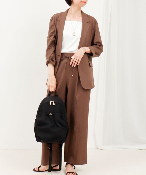 MICO COULIER(ミコクリエ)の「GATHERED NYLON BACKPACK(バックパック/リュック・レディース・ブラック/ライトグレー・FREE)」の7枚目の写真