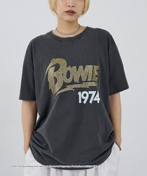 【GOOD ROCK SPEED】DAVID BOWIE グリッタープリント 半袖 Tシャツ オーバーサイズ ロックT