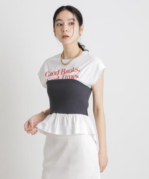 NANO universe(ナノユニバース)の「BOOKCLUB/別注 Bustier T shirts(Tシャツ/カットソー・レディース・グレー/オフホワイト/ネイビー・FREE)」の22枚目の写真