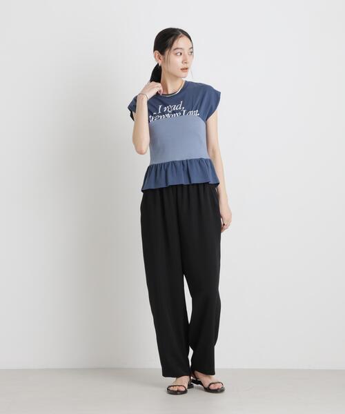NANO universe(ナノユニバース)の「BOOKCLUB/別注 Bustier T shirts(Tシャツ/カットソー・レディース・グレー/オフホワイト/ネイビー・FREE)」の13枚目の写真