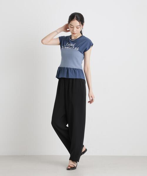 NANO universe(ナノユニバース)の「BOOKCLUB/別注 Bustier T shirts(Tシャツ/カットソー・レディース・グレー/オフホワイト/ネイビー・FREE)」の12枚目の写真