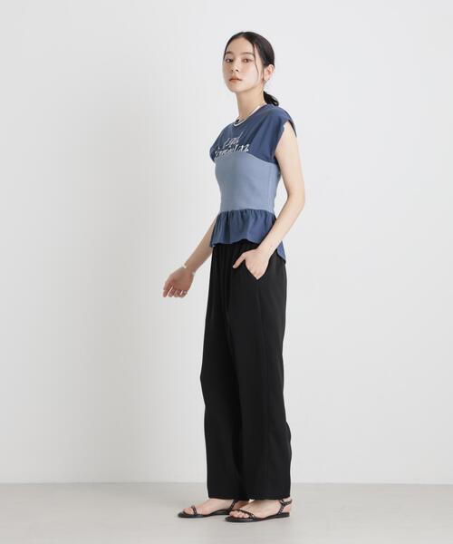 NANO universe(ナノユニバース)の「BOOKCLUB/別注 Bustier T shirts(Tシャツ/カットソー・レディース・グレー/オフホワイト/ネイビー・FREE)」の11枚目の写真
