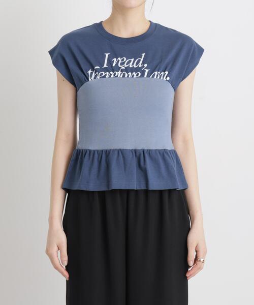 NANO universe(ナノユニバース)の「BOOKCLUB/別注 Bustier T shirts(Tシャツ/カットソー・レディース・グレー/オフホワイト/ネイビー・FREE)」の9枚目の写真