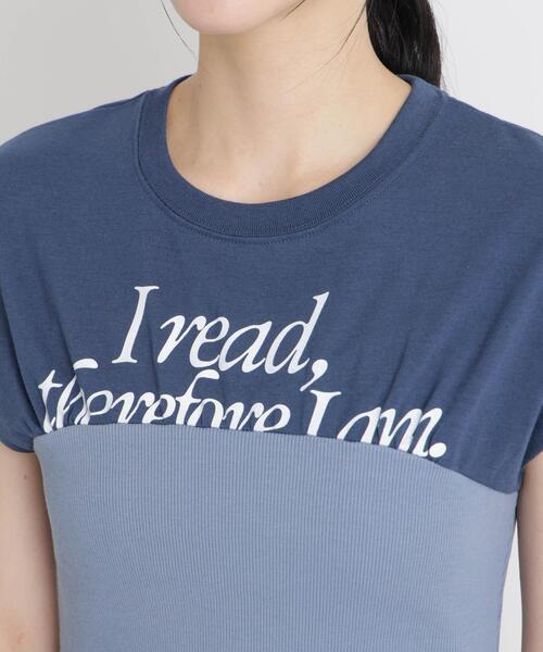NANO universe(ナノユニバース)の「BOOKCLUB/別注 Bustier T shirts(Tシャツ/カットソー・レディース・グレー/オフホワイト/ネイビー・FREE)」の6枚目の写真