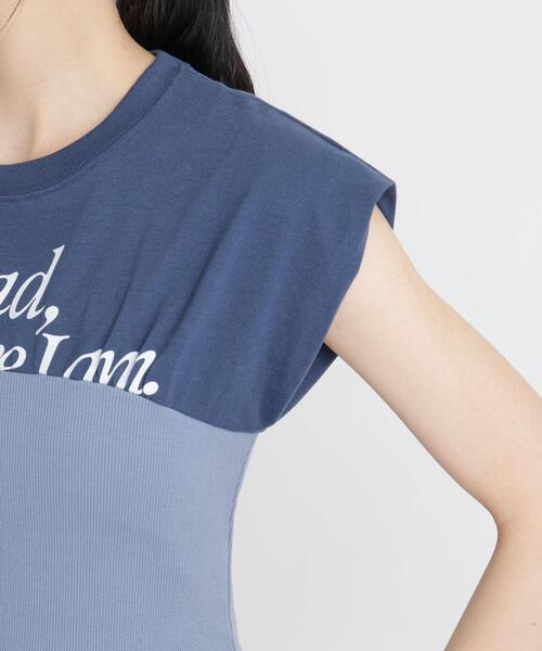 NANO universe(ナノユニバース)の「BOOKCLUB/別注 Bustier T shirts(Tシャツ/カットソー・レディース・グレー/オフホワイト/ネイビー・FREE)」の5枚目の写真