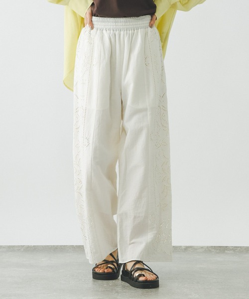 GLOBAL WORK(グローバルワーク)の「meets India/レース刺繍パンツ/625307(その他パンツ・レディース・ブラック/オフホワイト・LARGE/MEDIUM)」の8枚目の写真