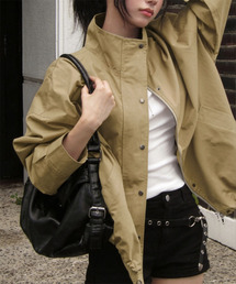 VIVID LADY（ビビッドレディー）の「ハイネック 配色 ブルゾン アウター（ブルゾン）」