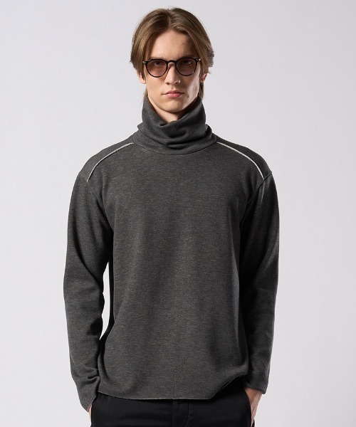 wjk（ダヴルジェイケイ）の「mlt5663- back boa cut-off highneck ハイネックカットソー(7143 pe57j)（Tシャツ/カットソー・メンズ・ブラック/ホワイト/チャコール・S/M/L/XL）」の18枚目の写真