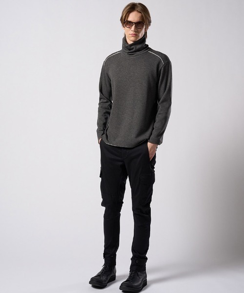 wjk（ダヴルジェイケイ）の「mlt5663- back boa cut-off highneck ハイネックカットソー(7143 pe57j)（Tシャツ/カットソー・メンズ・ブラック/ホワイト/チャコール・S/M/L/XL）」の21枚目の写真