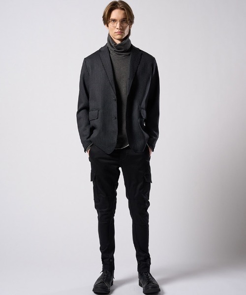 wjk（ダヴルジェイケイ）の「mlt5663- back boa cut-off highneck ハイネックカットソー(7143 pe57j)（Tシャツ/カットソー・メンズ・ブラック/ホワイト/チャコール・S/M/L/XL）」の22枚目の写真